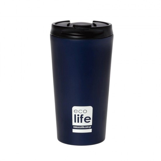 Παγούρια θερμός - Θερμός Ecolife coffee blue black matte 370ml Παγούρια - Θερμός